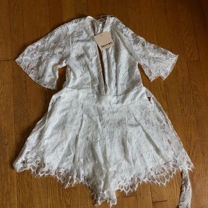 NWT showpo white lace romper